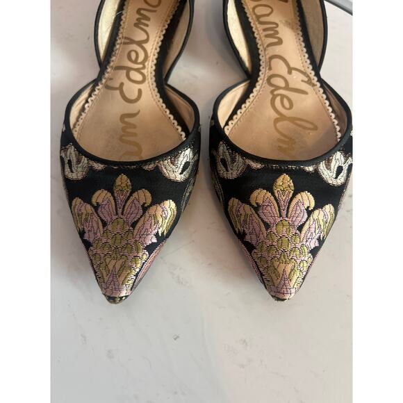 Sam Edelman Rodney D'Orsay Flats Black Brocade Size 6 1/2 - Picture 3 of 10